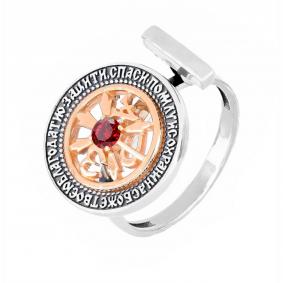 Кольцо из черненого серебра Иордань Р-КО-444-г Хризма с гранатом Р-КО-444-г Хризма фото